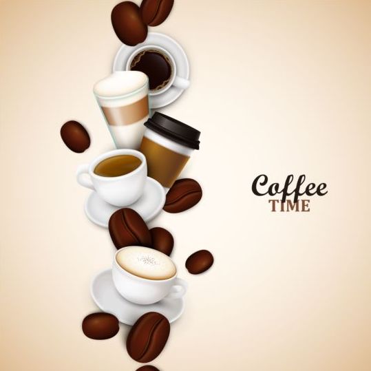 Eleganter Caffee-Art-Hintergrundvektor 05  