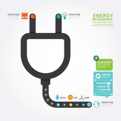 energy line business infographic vector  