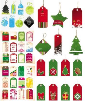 exquisite christmas labels vector  