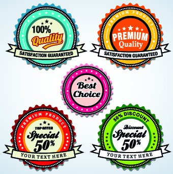 Vintage round premium quality label vector 04  