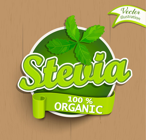 Stevia-Aufkleber-Vektor  