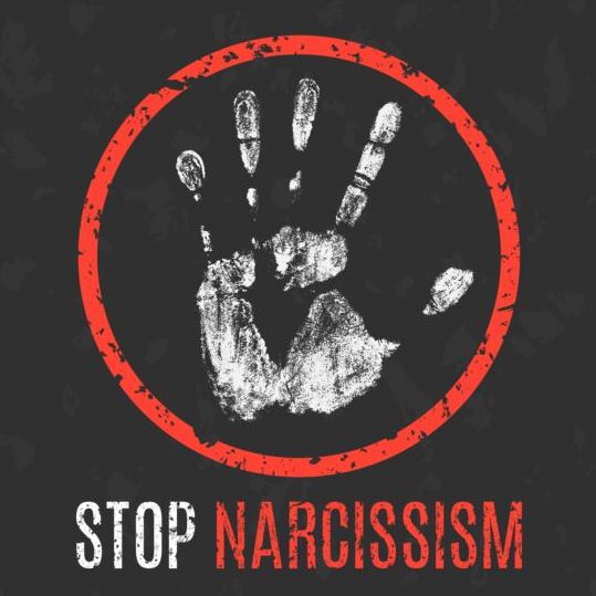 stop narcissism sign vector  