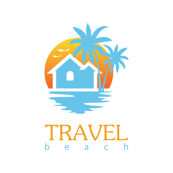 vecteur de logo de voyage plage  