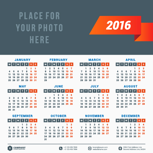 2016 company calendar creative design vector 13  