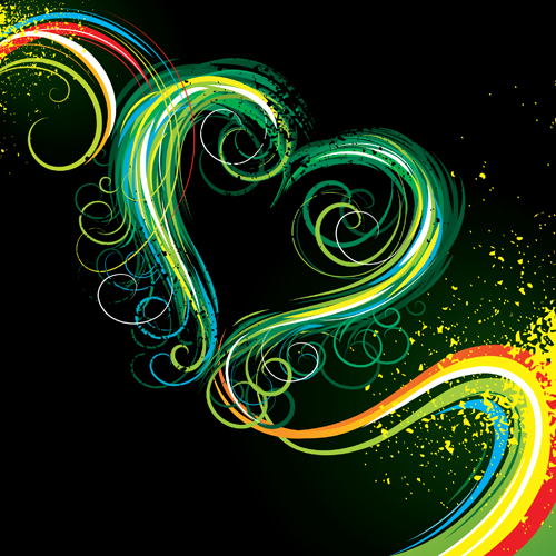 Abstract heart shape background art vector 02  