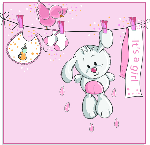 Cute bears baby cards design vector 03  