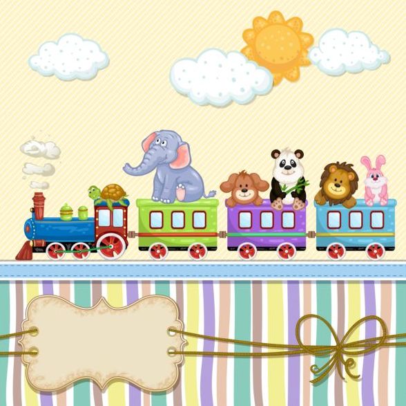 Baby shower cards with cute animals vector 11  
