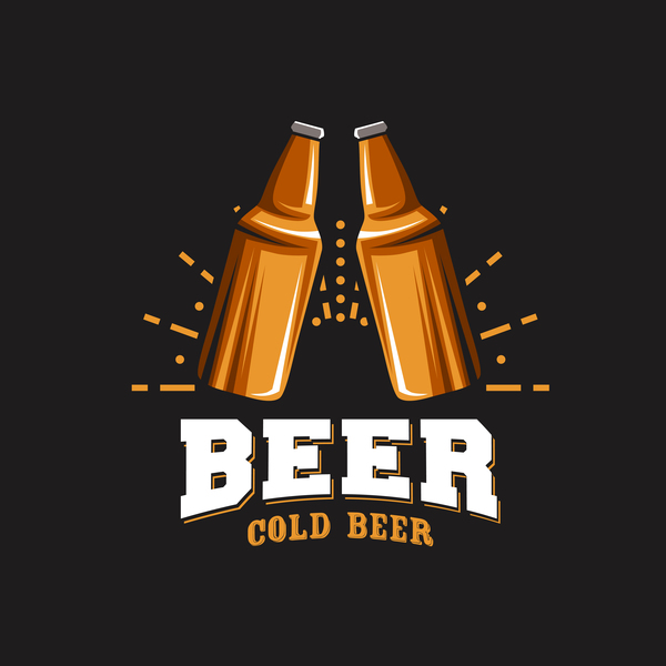 Beer emblem retro design vector material 05  