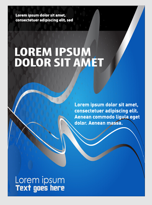 Blue styles brochure or flyer cover template vector 18  
