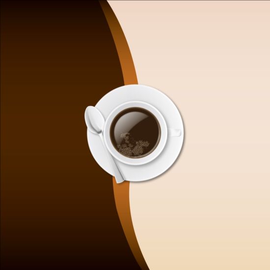 Cafe cup with vector background 04  