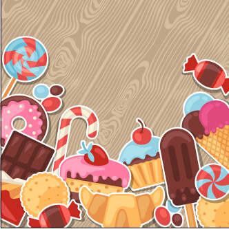 Candy and sweets vector background set 05  