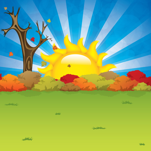 Cartoon summer sun vector background 06  