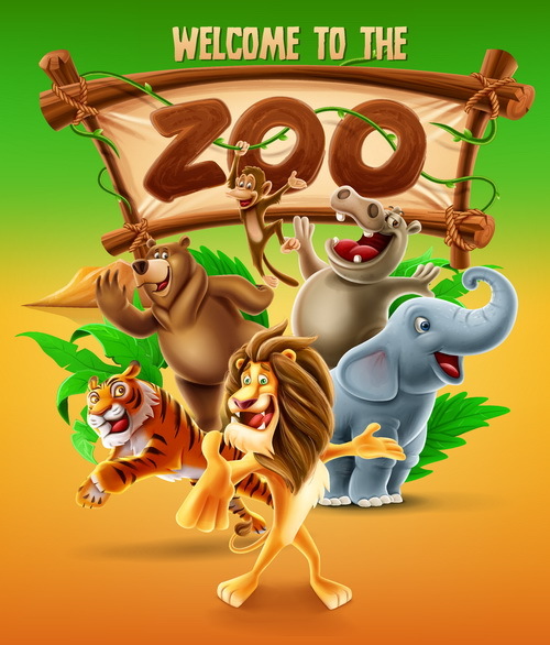Cartoon zoo illustration vector 04  