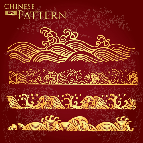 Chinese style floral pattern vector graphic 03  