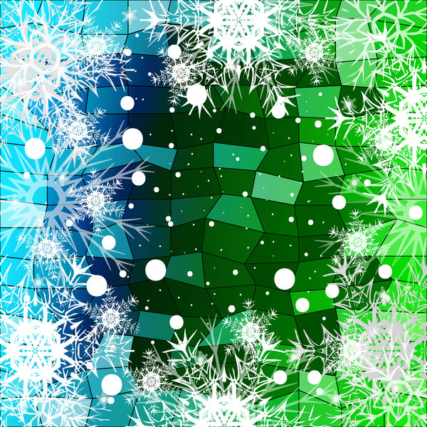 Flocon de neige de Noël avec le vecteur brillant de fond de polygone 18  