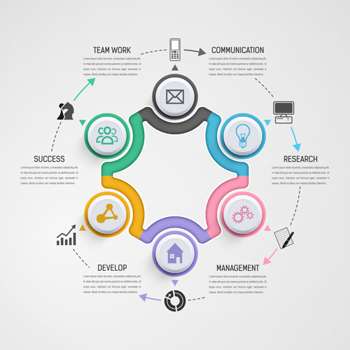 Circular business infographics creative vectors template 02  