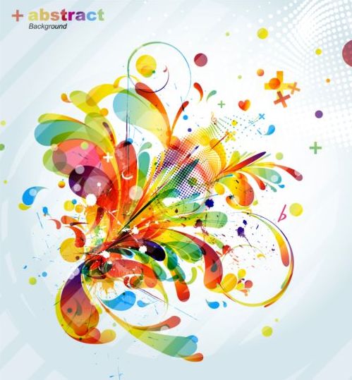 Colorful abstract background with grunge vector 04  