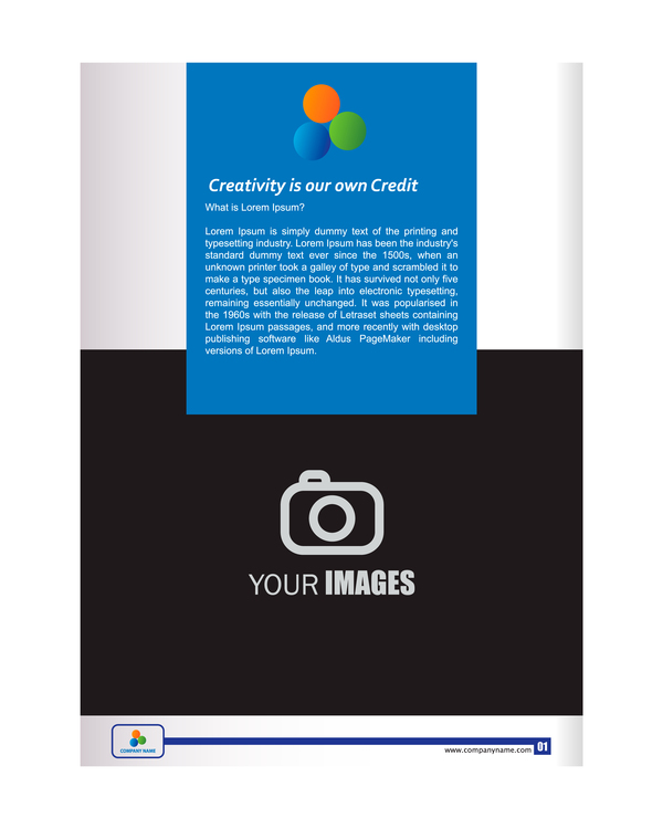 Company brochure cover blue styles vector 01  