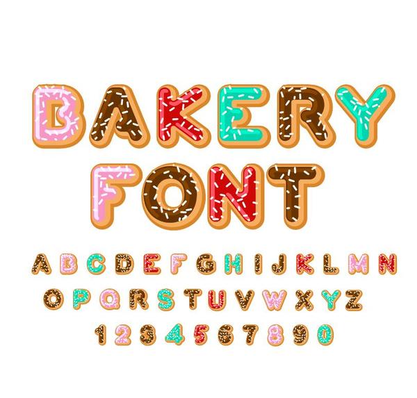 クッキーアルファベットのデザインベクトル01  