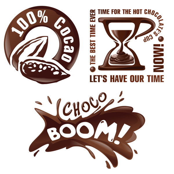 Creative chocolate logos vector set 02  