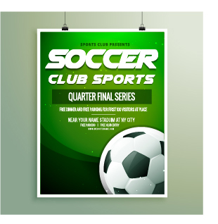 Creative soccer poster design set vector 04  