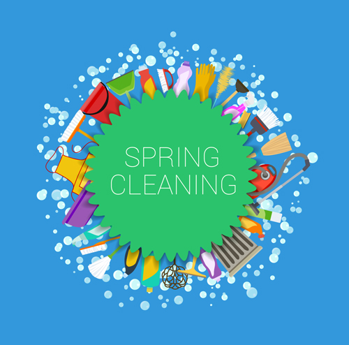 Creative spring cleaning vector background 08  