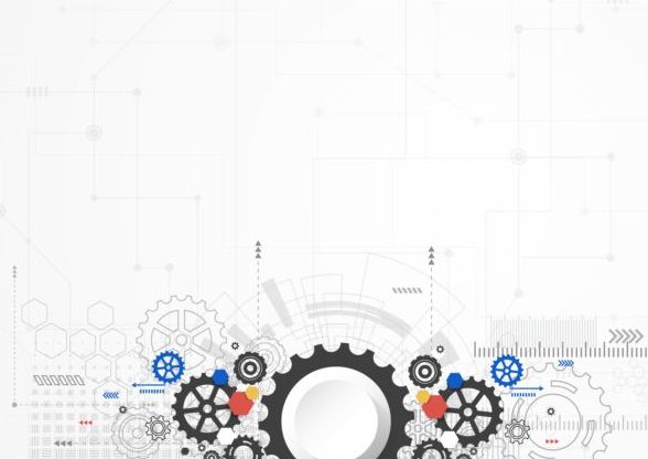 Creative technology background with gear vectors 03  