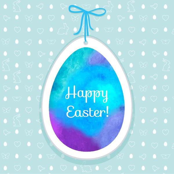 Easter egg tag with easter seamless pattern vector 03  