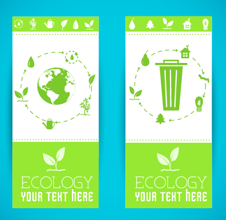 Ecology banner green style vector 03  