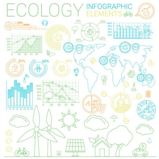 Ecology infographic elements vectors material 02  