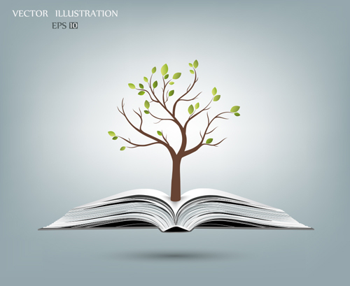 Ecology with book concepts template vector 04  
