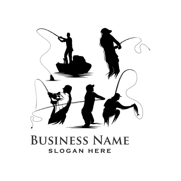 Fishing business logo vector material 03  