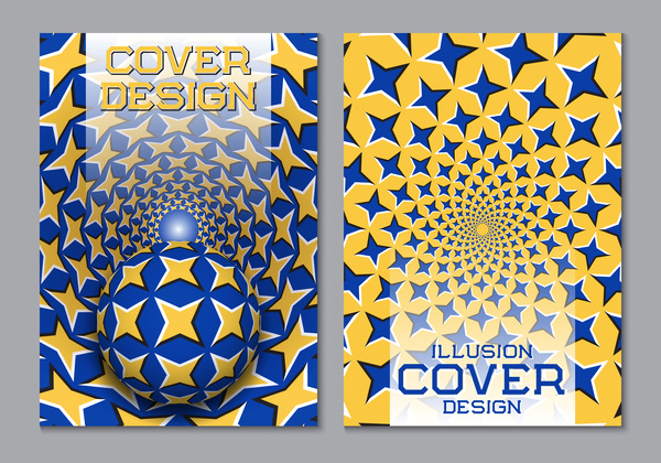 Dépliant et brochure couverture illusion design vector 19  