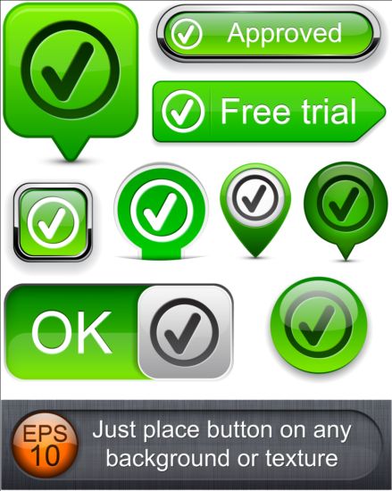 Свежий зеленый кнопка веб-вектор 01  