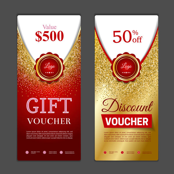 Gift voucher vertical card template vector 06  