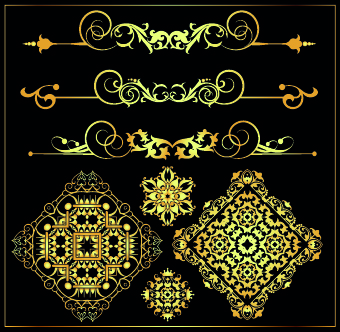 Gold calligraphic decor vector 06  