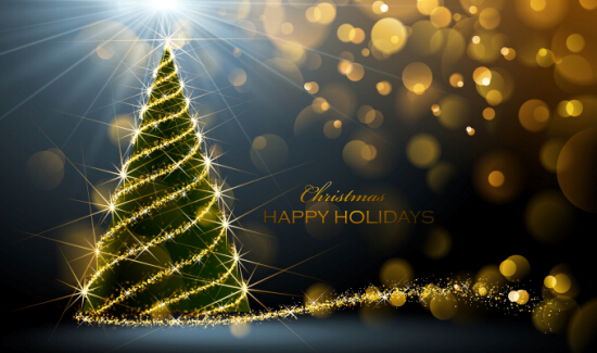 Golden glow christmas holiday background vector 03  