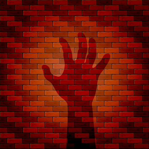 Halloween brick wall background vector 04  