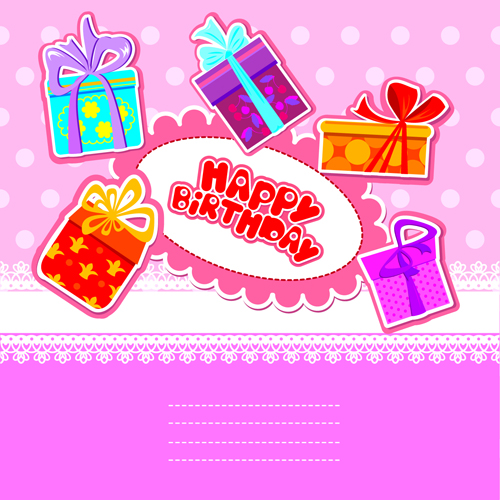 Happy Birthday Gift Cards design vector 03  