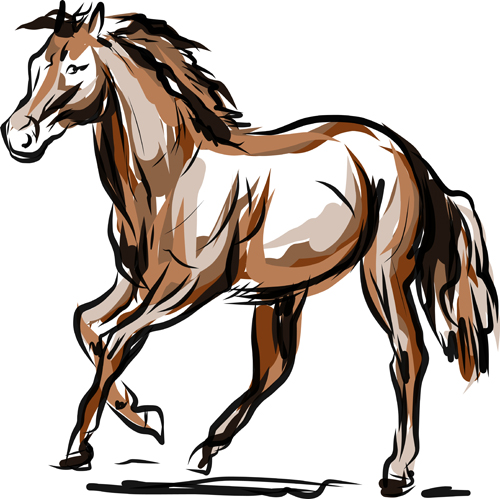 2014 horses creative design vector 05  