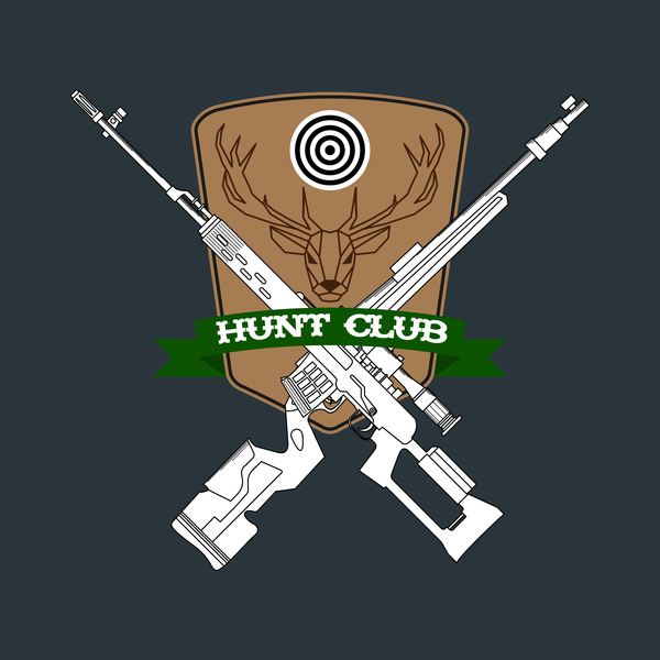 Vecteur de conception de logo de club de chasse 01  