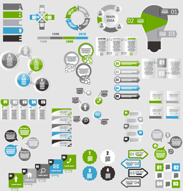 Infographic elements material vector set 02  