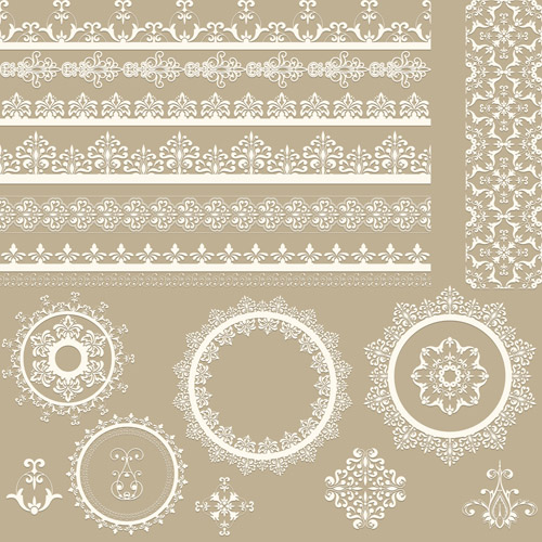 Lace frames with borders ornaments vector 01  