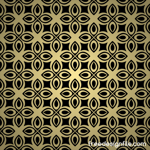 Vectorielle continue de motif décoratif doré luxe 05  