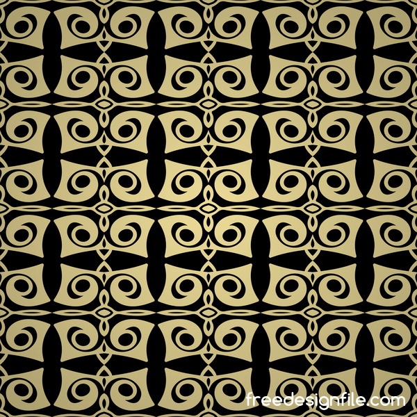豪華な金色の装飾パターン シームレスなベクトル 14  