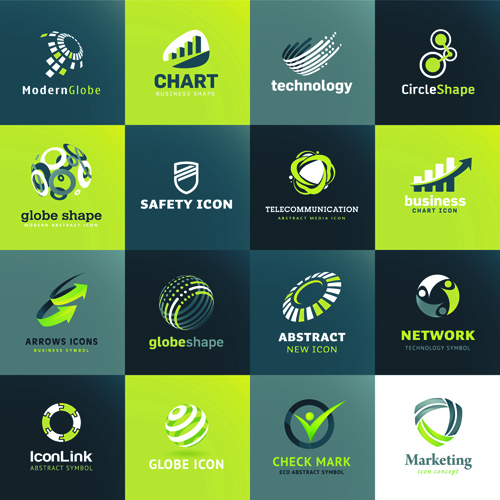 Modern technology style logos vector  
