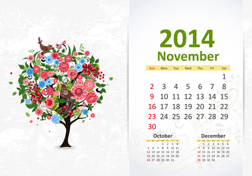 November 2014 Calendar vector  