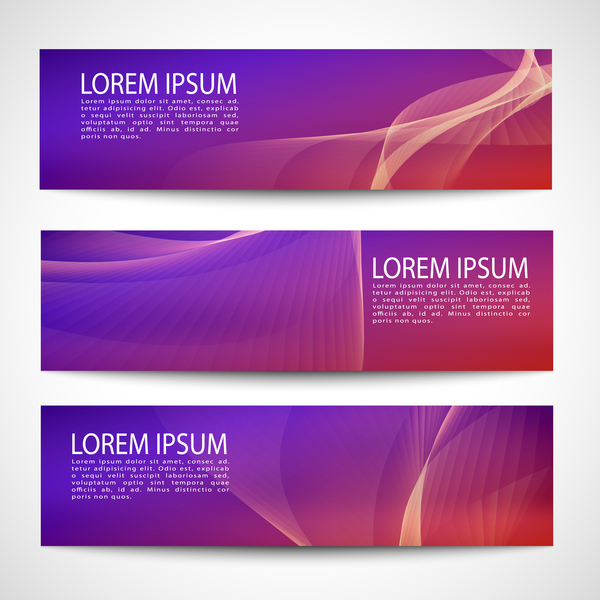 Purle business banner vector set 03  