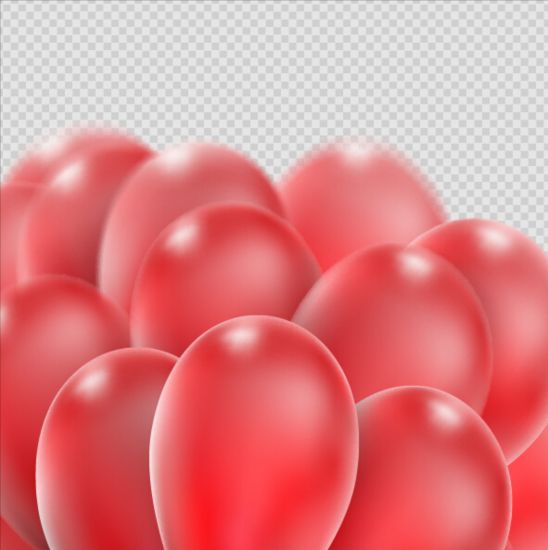 Realistic red balloons vector illustration 12  