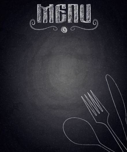 Restaurant menu met Blackboard achtergrond vector 05  